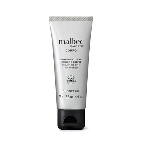 Malbec Magnetic Shower Gel Cabelo Corpo E Barba, 75 G