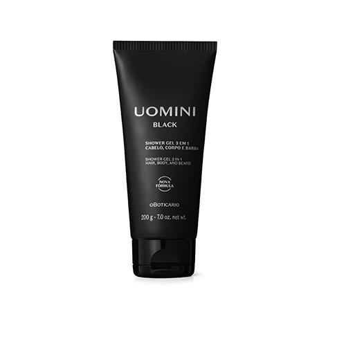 Uomini Black Shower Gel Cabelo Corpo E Barba, 200 G